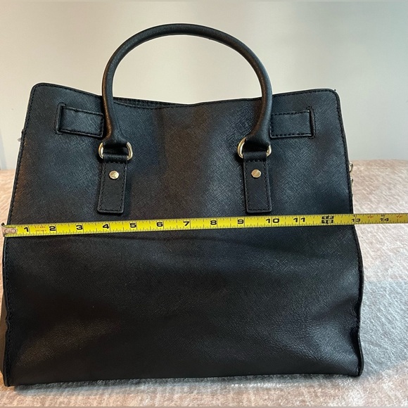 Michael Kors MK Large Hamilton Tote Bag Black Saffiano Leather Black Purse - Picture 7 of 12